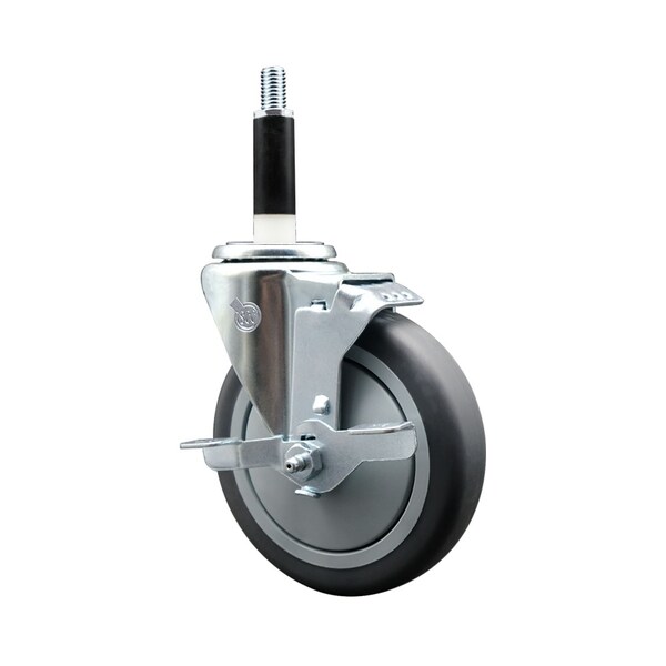5'' SS Thermoplastic Rubber Swivel 7/8'' Expanding Stem Caster with Brake
